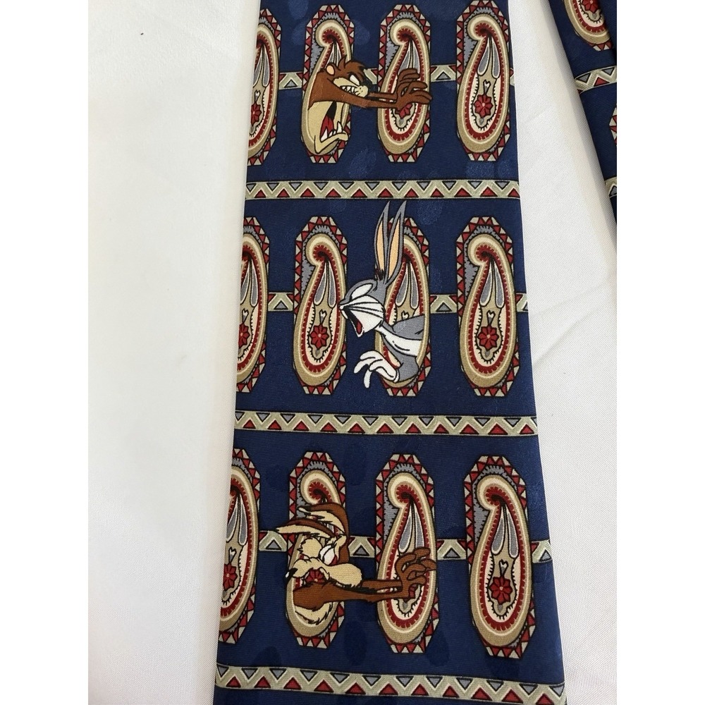Looney Tunes Mania Tie 1995 Bugs Bunny Taz Daffy Sylvester Vintage Necktie